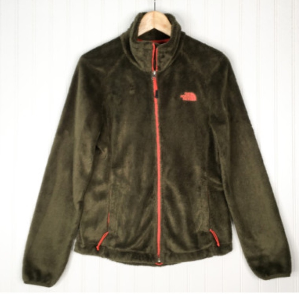 The North Face Olive Jacket with Orange Details